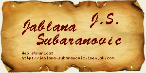 Jablana Šubaranović vizit kartica